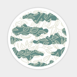 Minimalist Leaf Line Art Illustration as a Seamless Surface Pattern Design Magnet